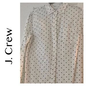 J. Crew Navy Dot Button Down
